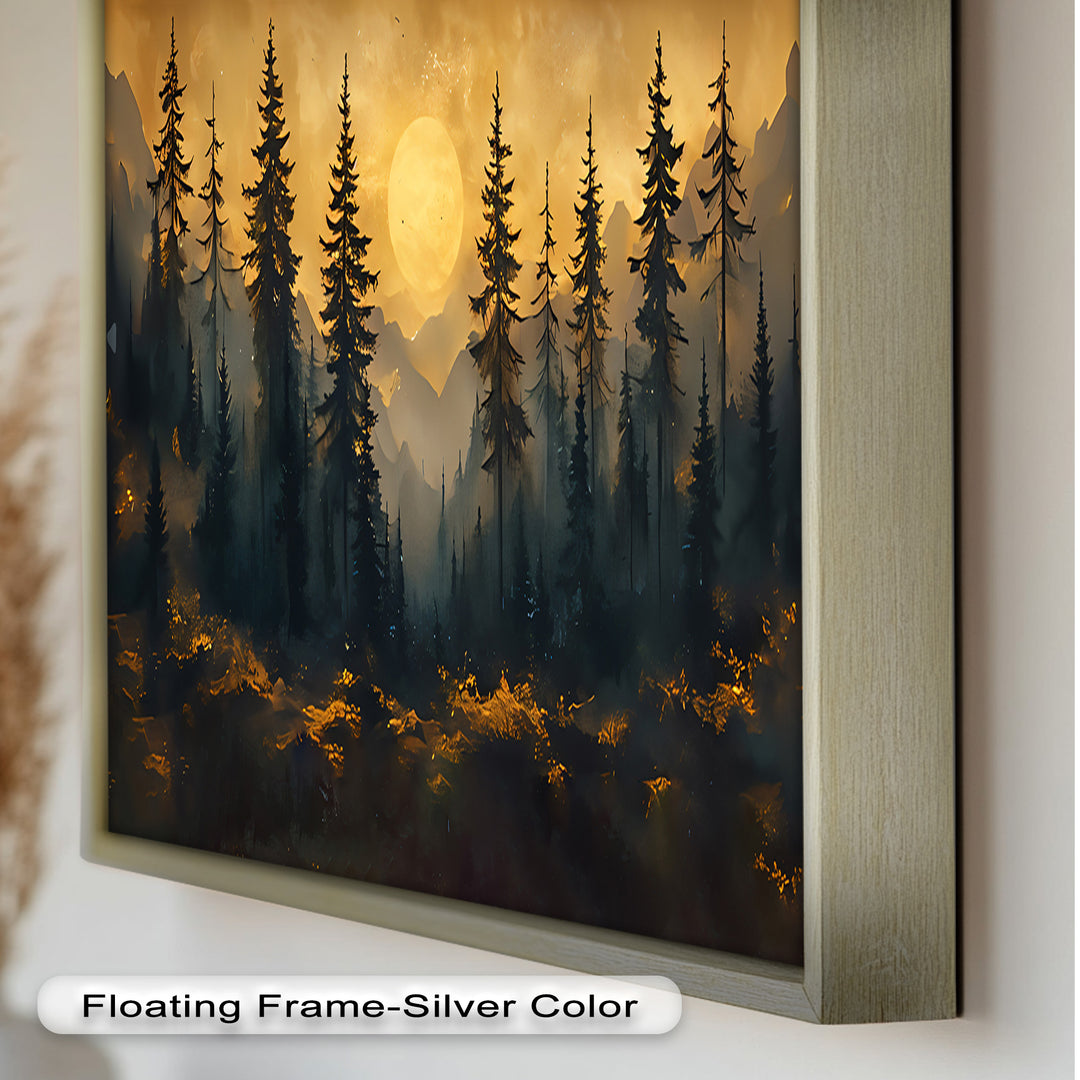 Sunset Pine Forest - Landscape Oil Painting
