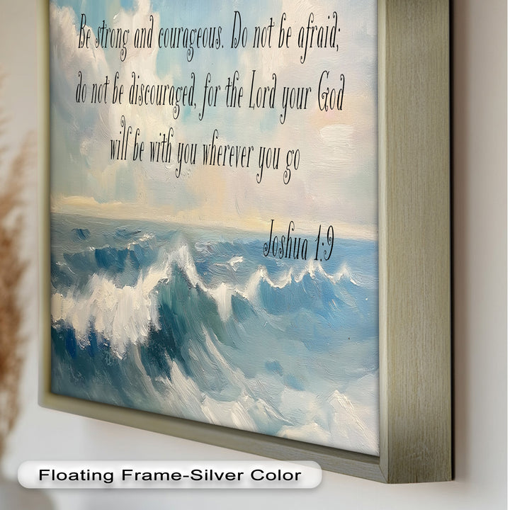 Joshua 1:9 – Strength and Courage Bible Verse Oil Painting