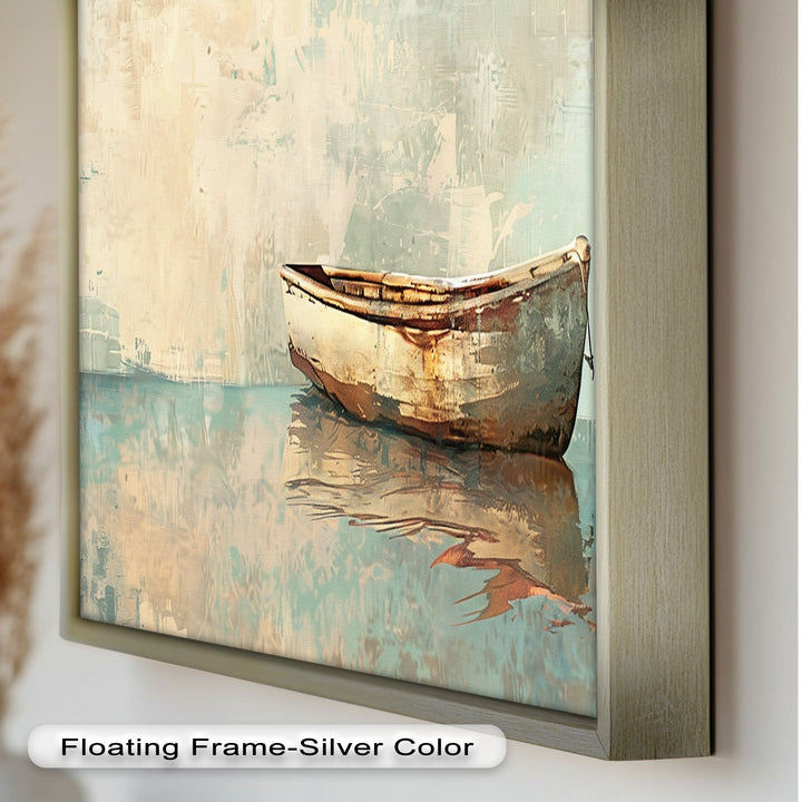 Old Wood Boat – Framed Oil Painting
