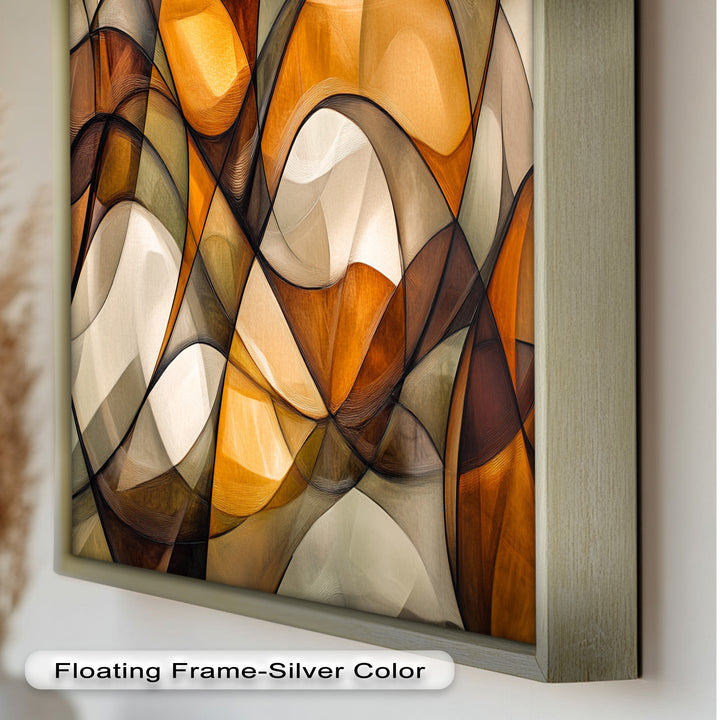 Golden Flow – Geometrisches Ölgemälde