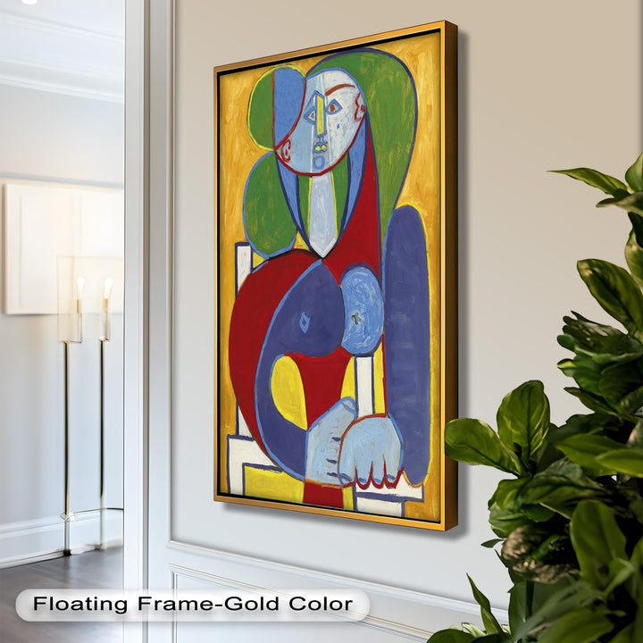 Color Harmony – Abstract Seated Woman Picasso Oil Painting