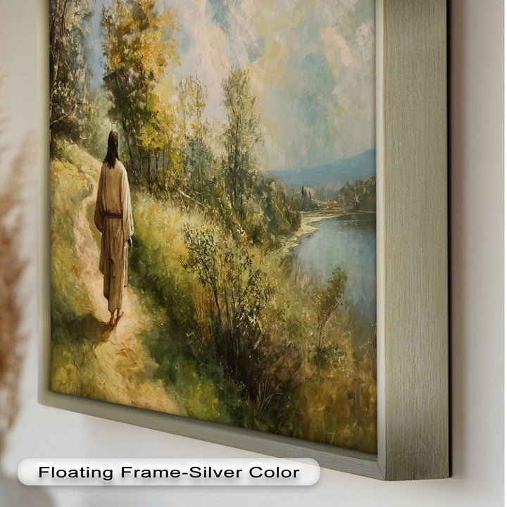 Jesus Walking on Path – Religious Oil Painting