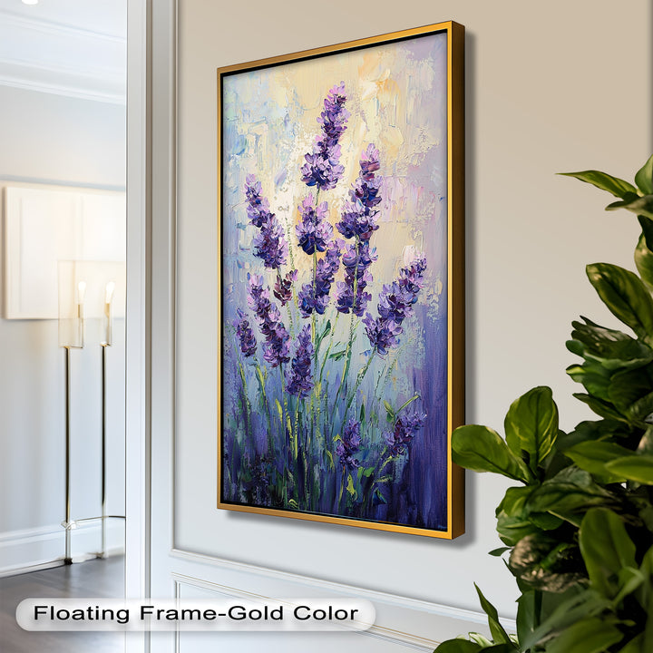 Impressionist Lavender Stalks - Flower Oil Painting