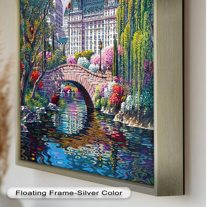 Frühling in New York von Bob Pejman – Lebendiges Ölgemälde einer Stadtlandschaft
