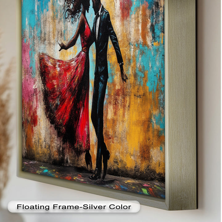Whirl of Passion – Dancing Lovers in Red Love Oil Painting