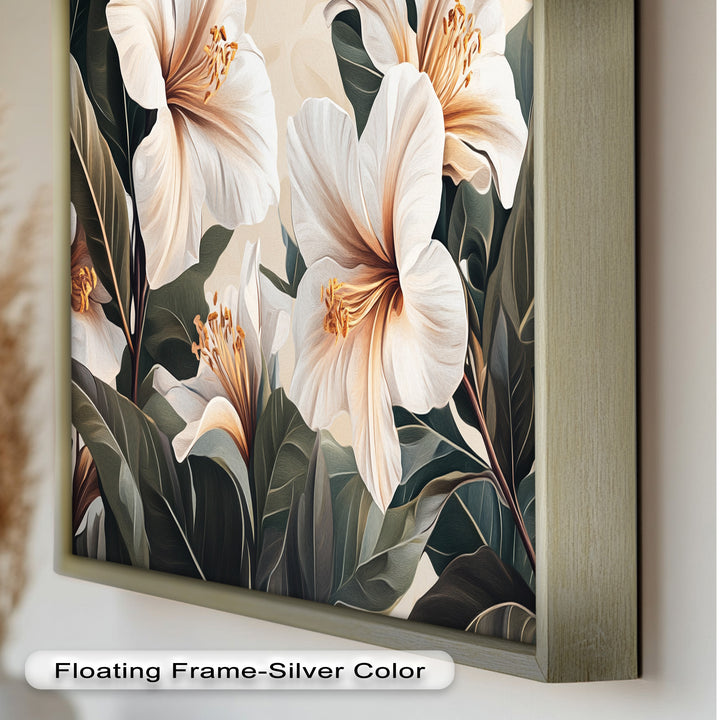 White Hibiscus – Botanical Oil Painting
