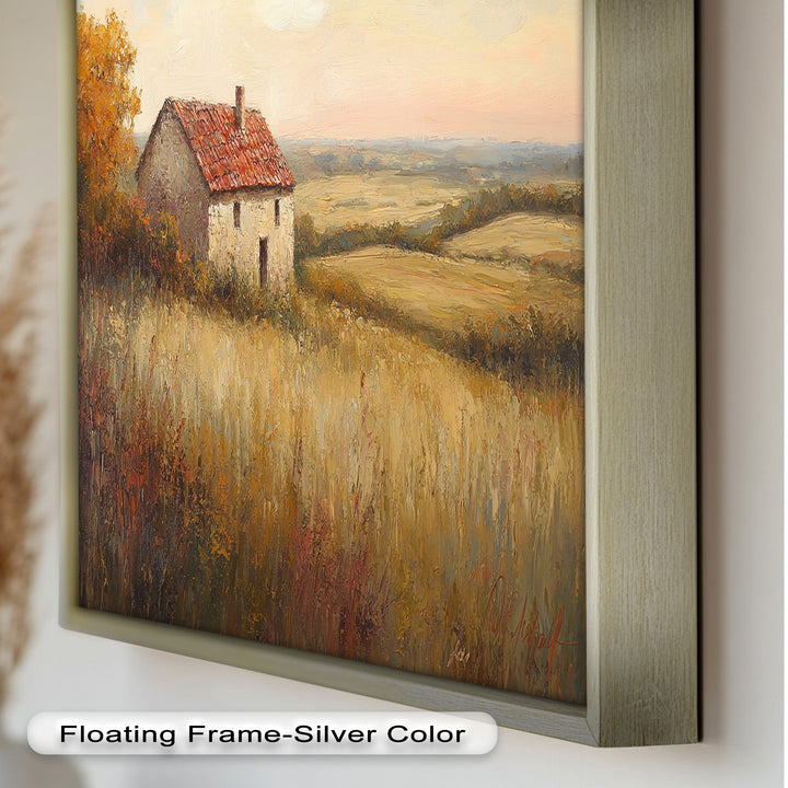 Rustikale Landhaus-Wandkunst – Golden Field Ölgemälde