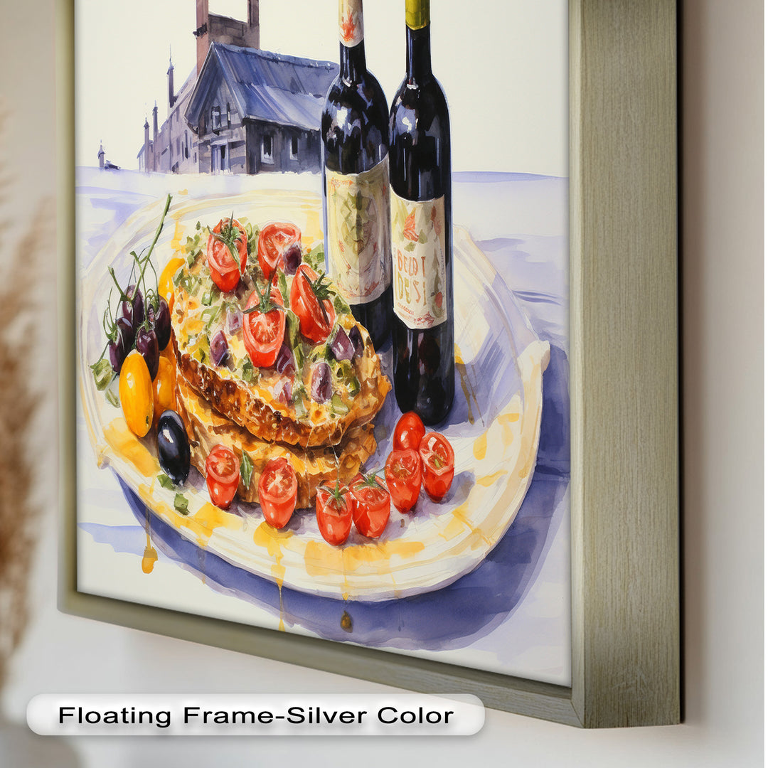 Tuscan Table – Rustic Lasagna and Wine Still Life Food Painting