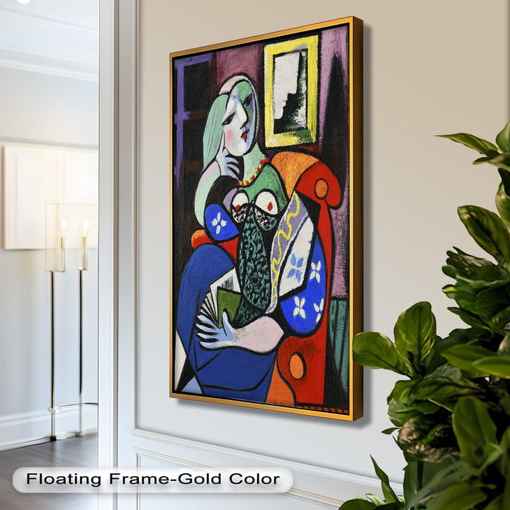 Woman with a Book – Cubist Interior Portrait Picasso Oil Painting