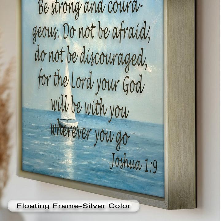Joshua 1:9 – Courage and Strength Bible Verse Oil Painting