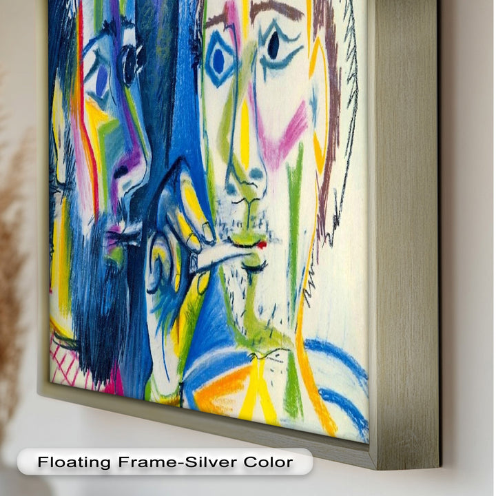 Two Men Smoking by Pablo Picasso – Expressionist Oil Painting