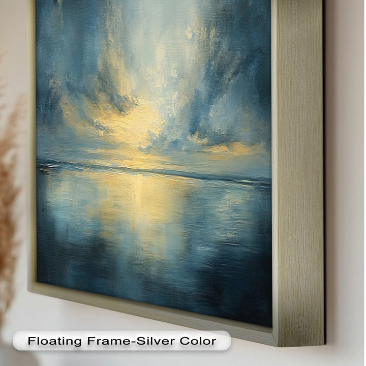 Coastal Wall Art - Sunset Reflection Seascape Oil Painting