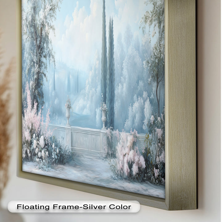 Serene Garden Terrace – Landscape Oil Painting