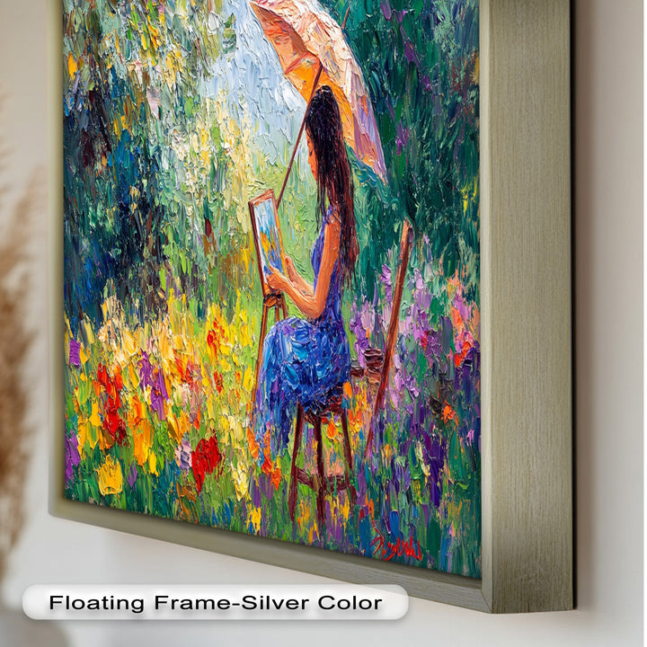 Colorful Garden Scene – Impressionist Oil Painting