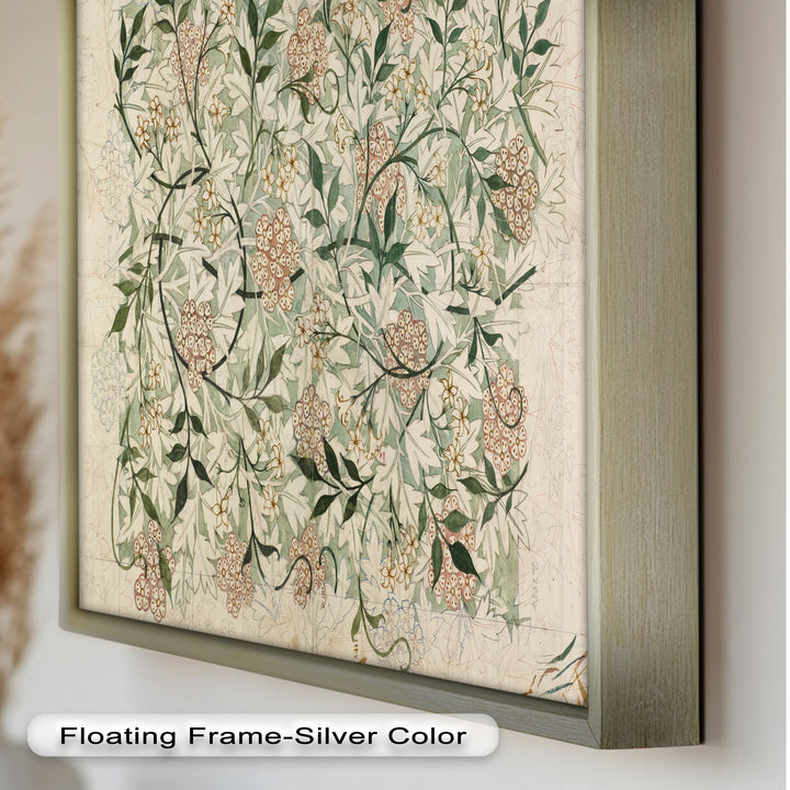 Jasmine Pattern by William Morris – Framed Botanical Oil Painting