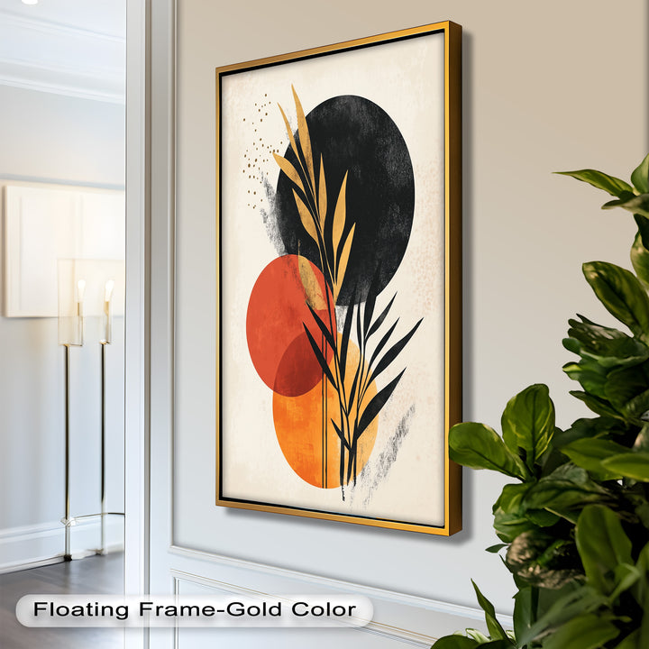 Golden Dusk – Modernes abstraktes botanisches Ölgemälde