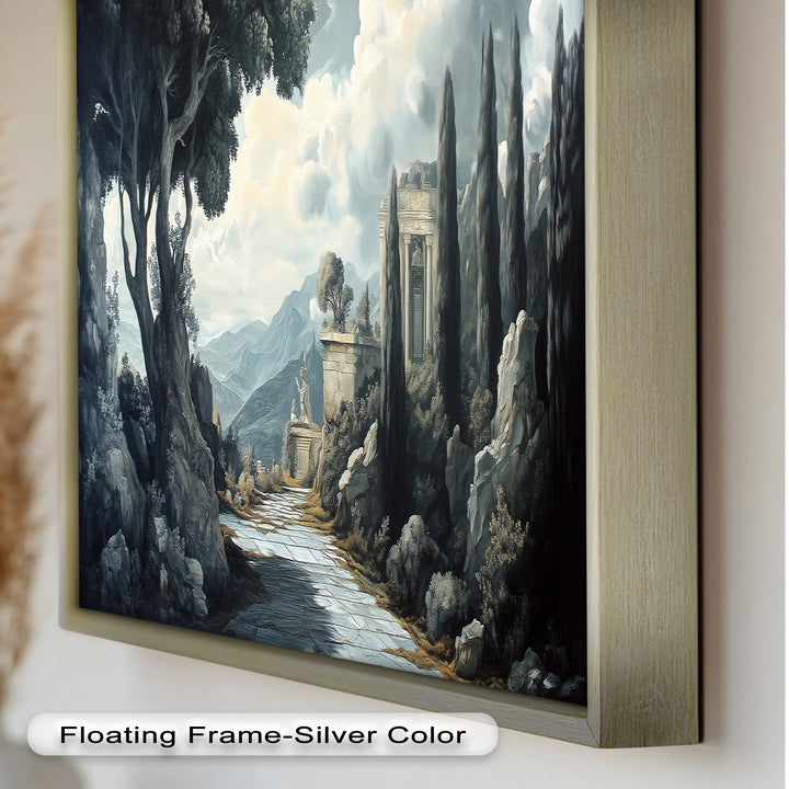 Ancient Pathway to the Temple – Dramatic Classical Landscape Oil Painting