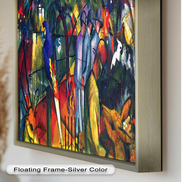 Tropical Garden with Parrots and Men – Modern Oil Painting