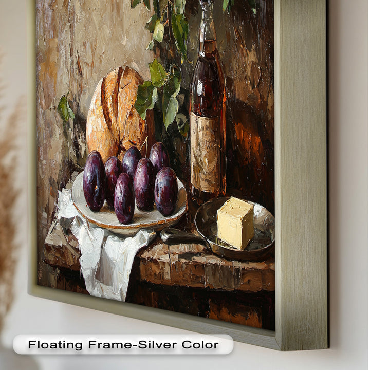 Farmhouse Kitchen Plum & Bread – Still Life Oil Painting