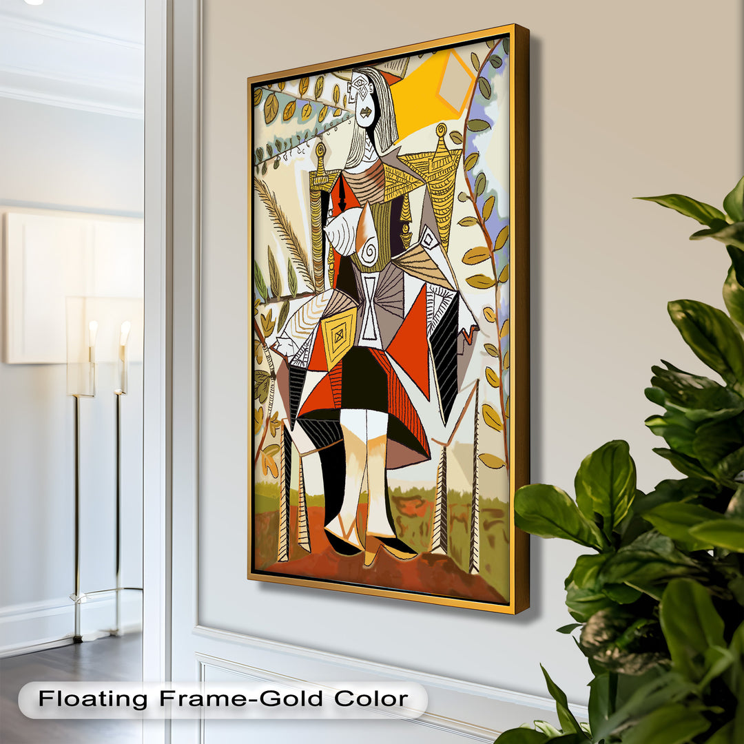 Queen Among Leaves – Picasso Style Cubist Oil Painting
