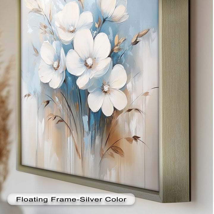 Soft White Blossoms – Floral Oil Painting