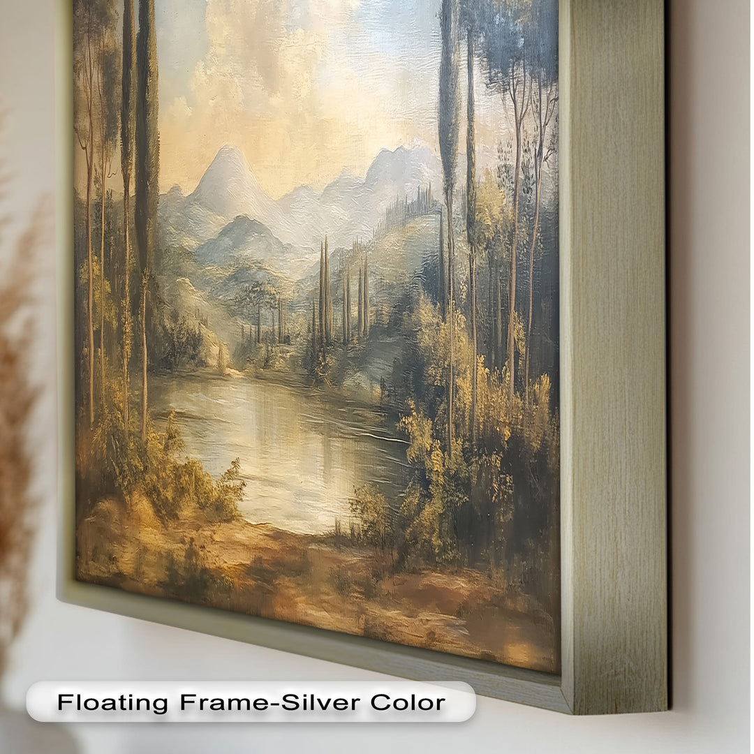 Lake Landscape Wall Art – Classic Nature Oil Painting