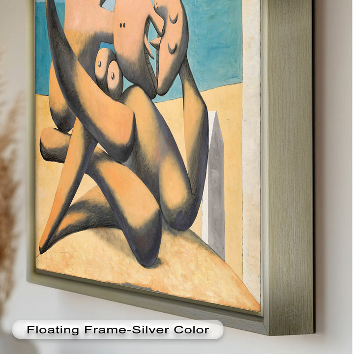 Lovers by the Sea – Abstract Embrace Picasso Oil Painting