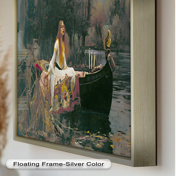 The Lady of Shalott – Romantic River Journey Historic Oil Painting