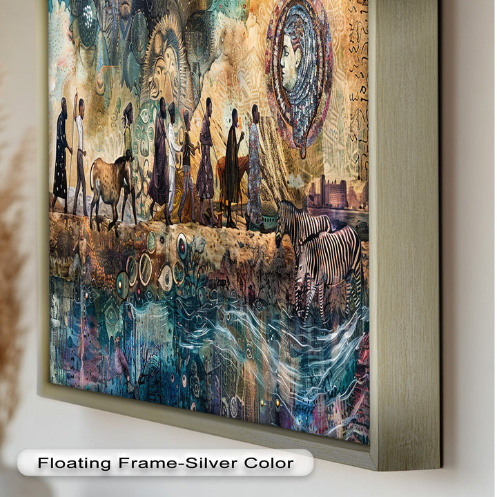 Echoes of Migration – Symbolic Journey Through Time Oil Painting