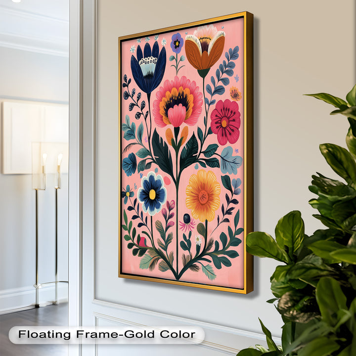 Blossom Carnival – Whimsical Boho Flower Oil Painting