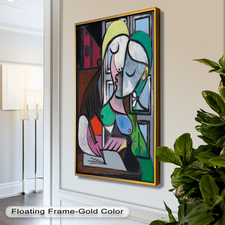 Dreaming Scribe – Woman Writing by the Window Picasso Oil Painting