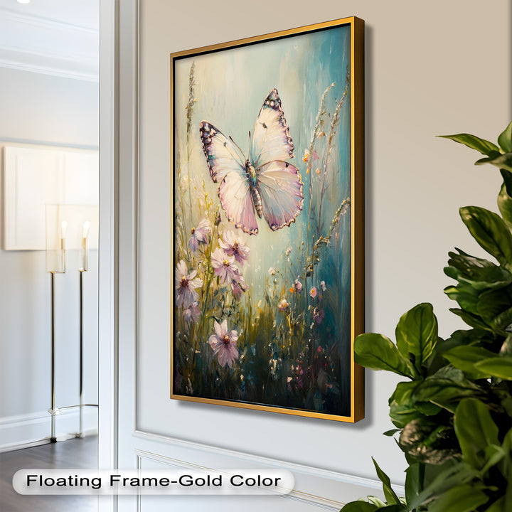 Butterfly Among Wildflowers – Animal Oil Painting
