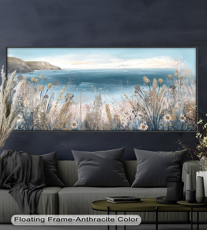 A joyful tribute to summer by the sea, this artwork invites you to pause and enjoy the natural beauty of a wild ocean bloom.