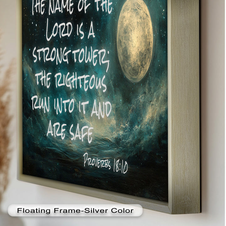 Proverbs 18:10 – Strong Tower Bible Verse Oil Painting