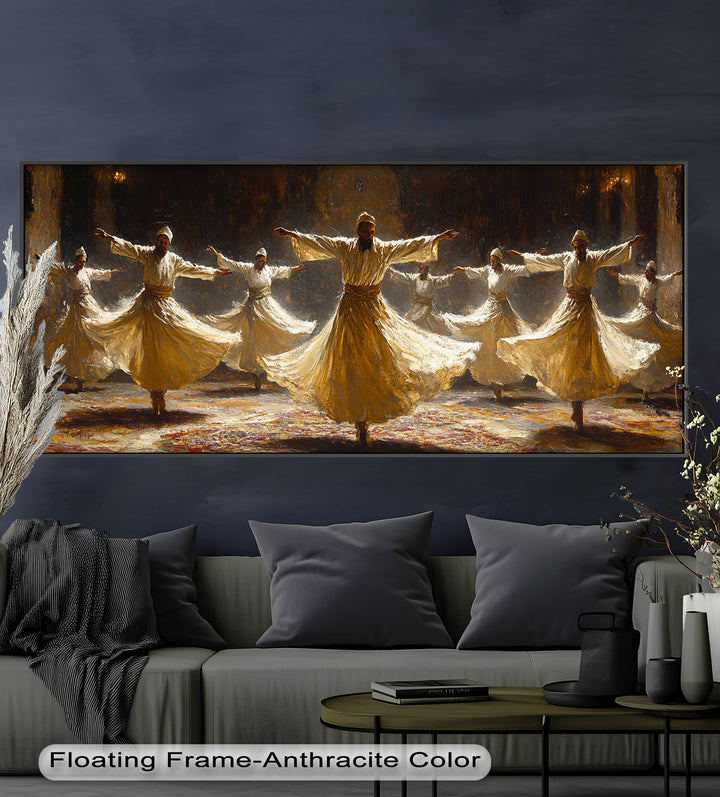Whirling Dervishes Wall Art – Framed Oil Painting