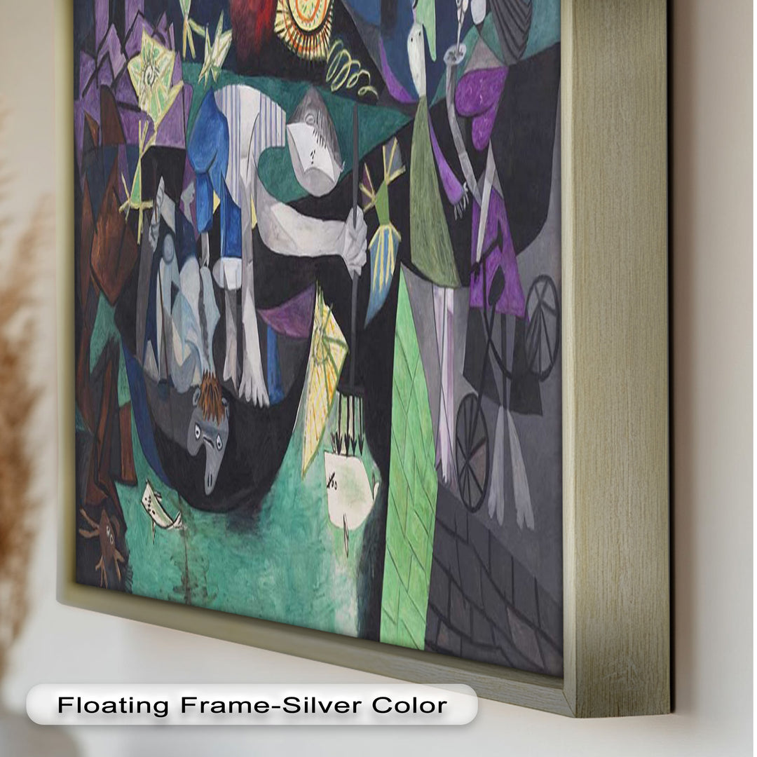 The Spiral Sun – Dynamic Surrealist Tableau Picasso Oil Painting