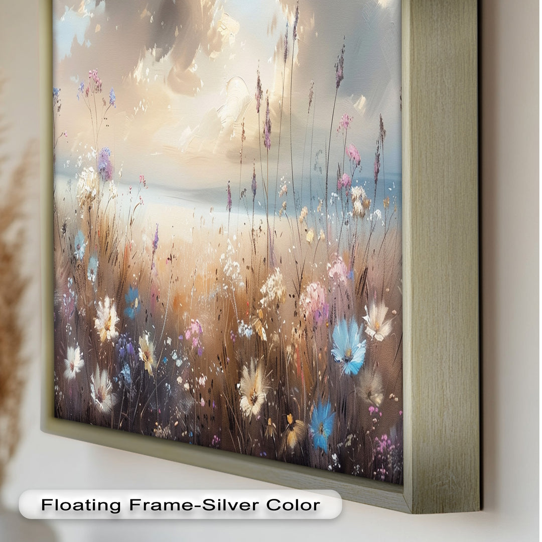 Spring Wildflowers Landscape – Tranquil Nature Oil Painting