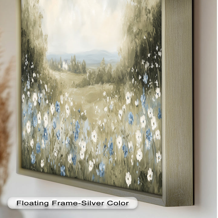 Wildflower Field Wall Art – Landscape Oil Painting