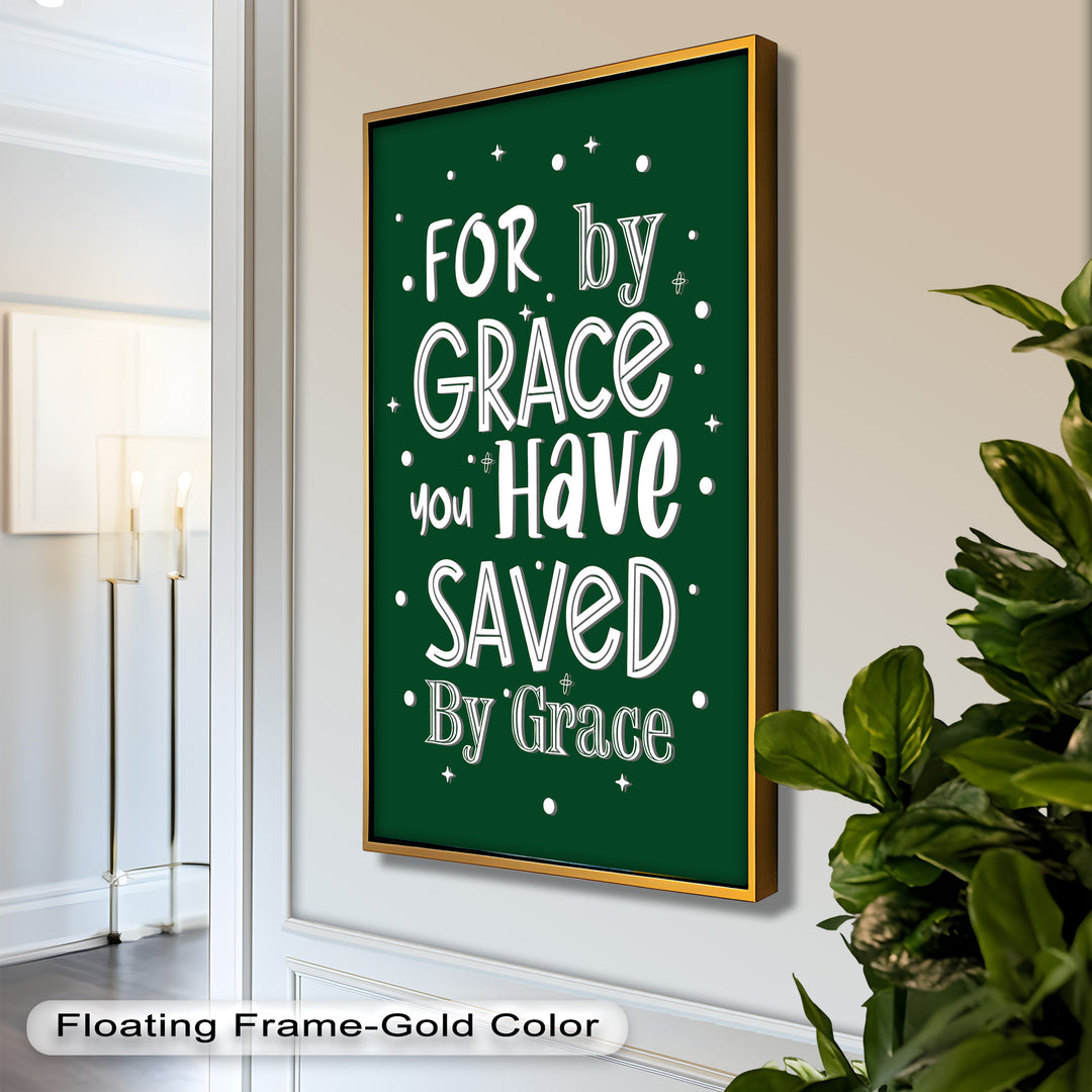 Saved by Grace – Christian Bible Verse Oil Painting