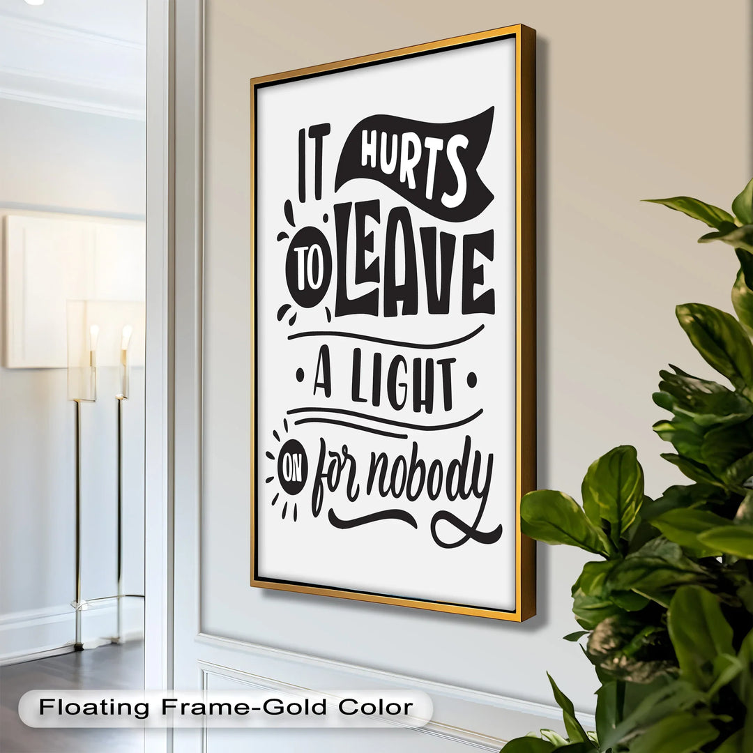 Leave a Light On – Typography Oil Painting - MyPhotoStation