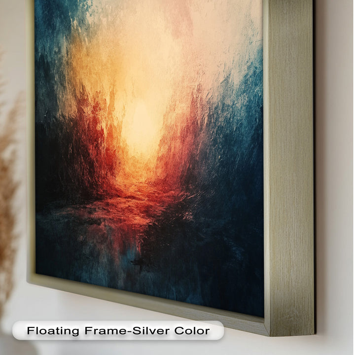 Eclipse Awakening – Feuriges Lichtexplosion-Abstraktes Ölgemälde