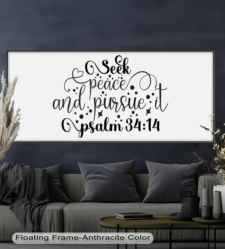 Seek Peace and Pursue It – Psalm 34:14 Christian Bible Oil Painting