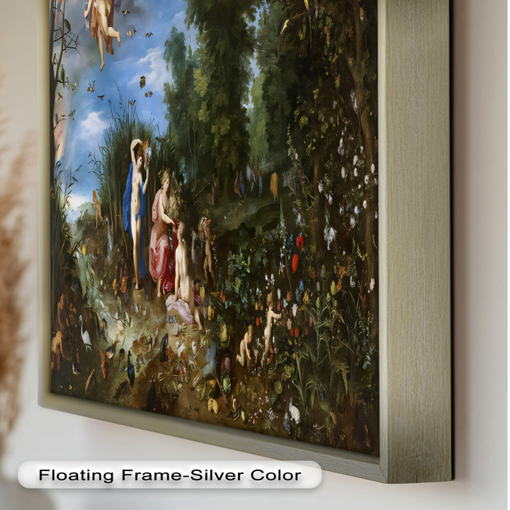 The Garden of Earthly Light – Mythological Forest Scene Oil Painting