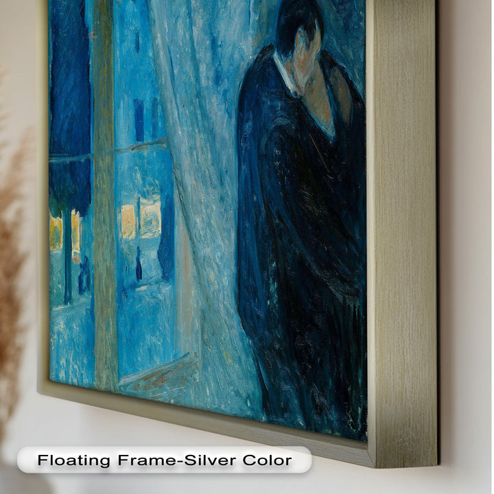 The Kiss by Munch – Romantic Blue Interior Oil Painting