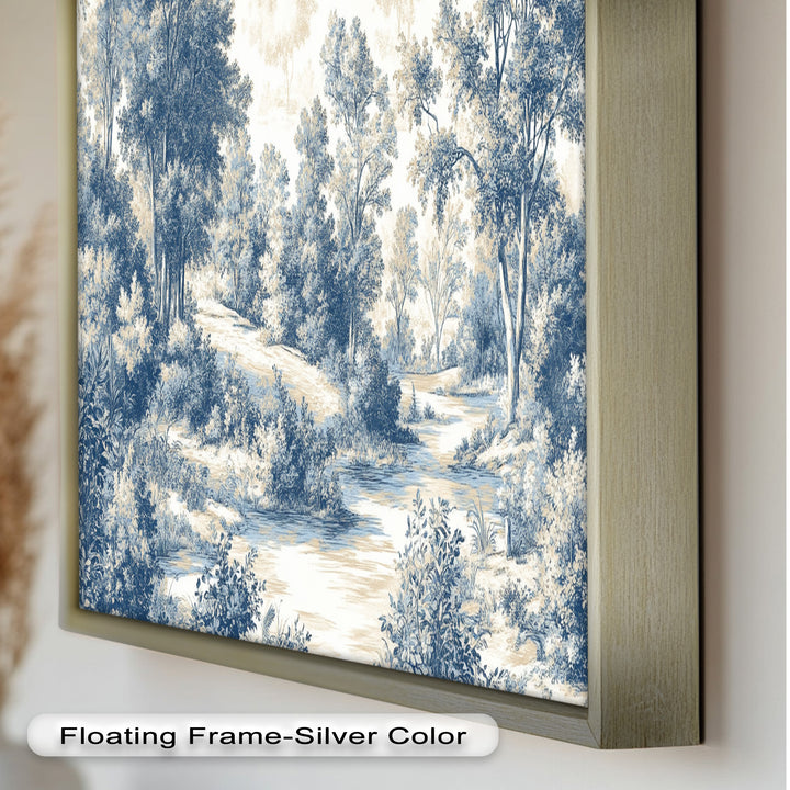 Classic Blue Woodland Scene – Vintage Oil Paintings