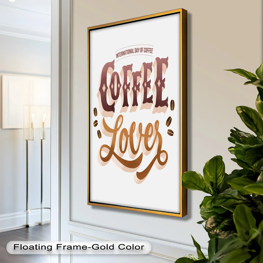 Alternating dark and light shades of coffee bean art create a striking visual rhythm within this oil painting home decor for the coffee typography oil painting.
