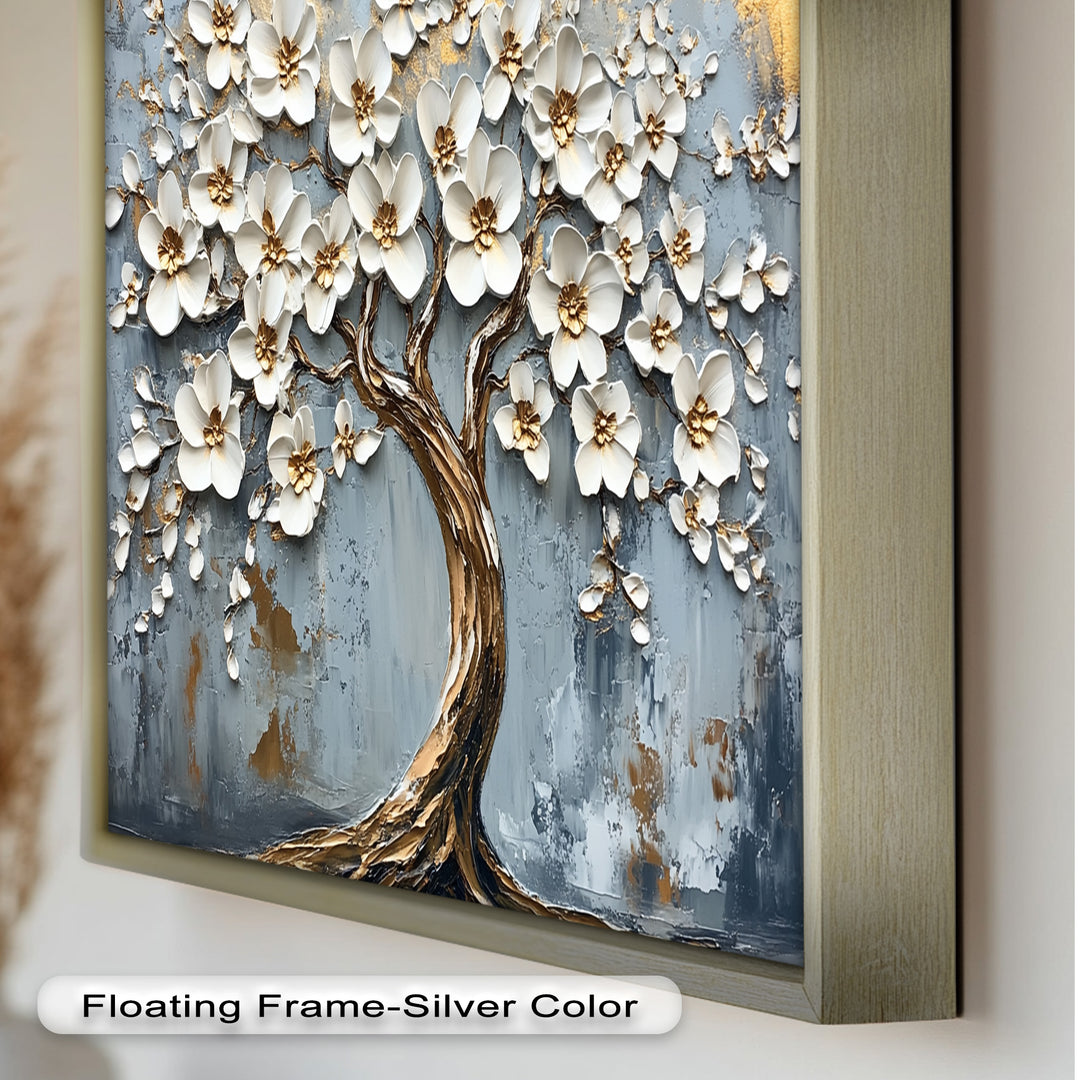 Golden Blossom Tree – Floral Oil Painting