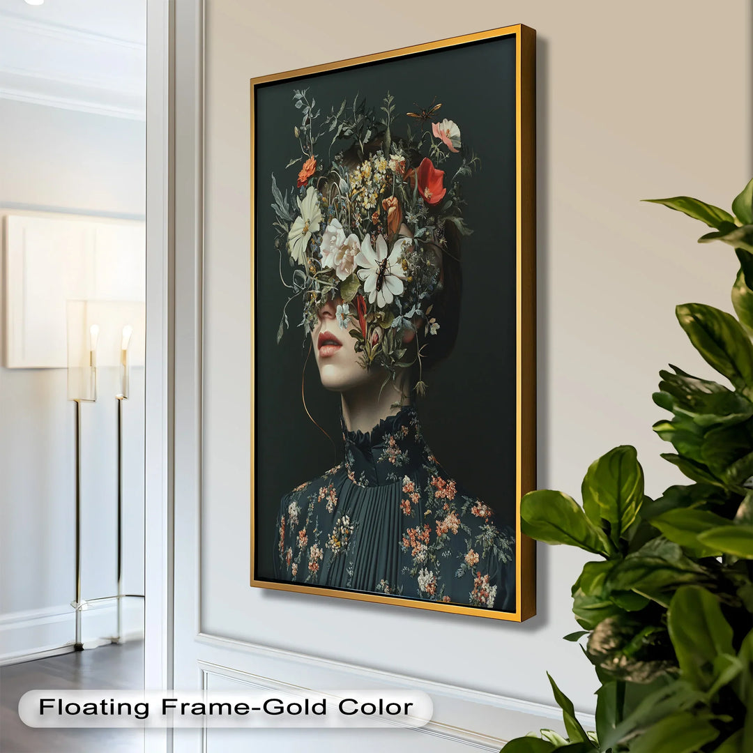 Floral Reverie – Surreal Botanical Portrait Oil Painting - MyPhotoStation