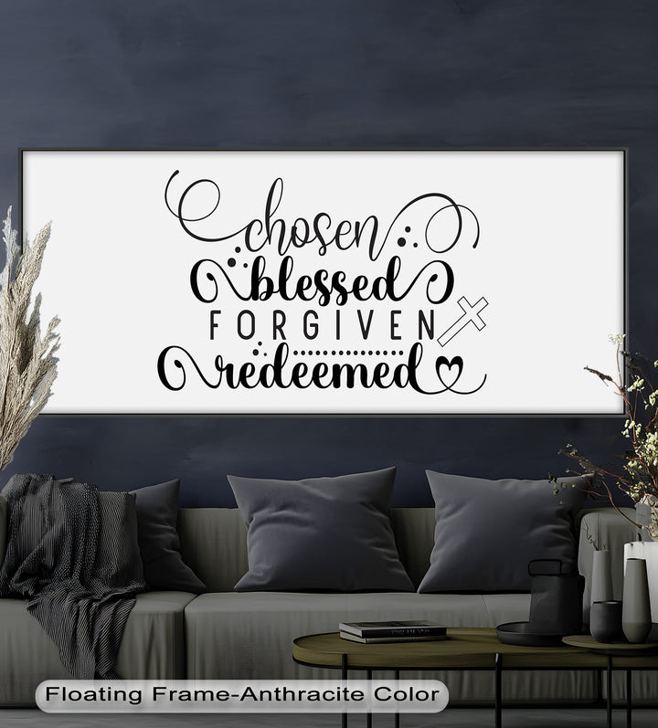 Chosen, Blessed, Forgiven, Redeemed – Bible Verse Oil Painting