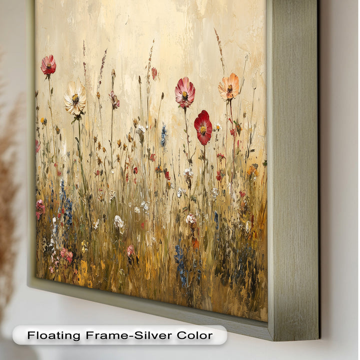 Vintage Wild Flowers – Rustic Floral Oil Painting